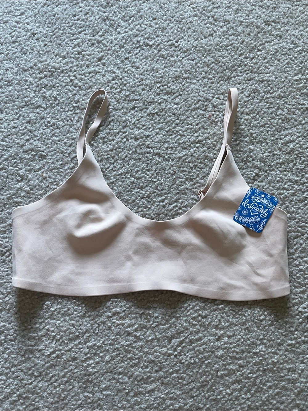 Free People Intimates Nude Seamless Bralette, Size XL NWT